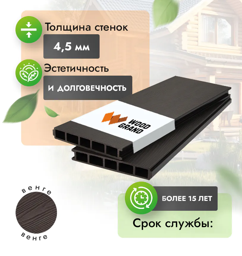 Грядочная доска 200x30 мм «Венге» - Венге