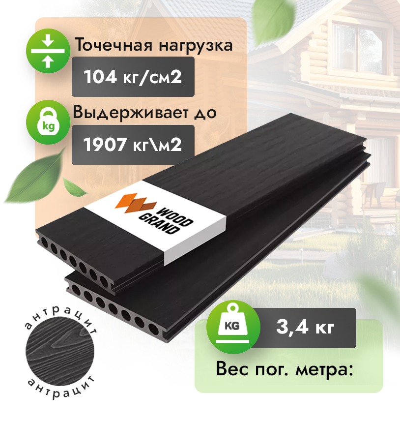Коэкструзия террасная доска ДПК 150x22 мм 