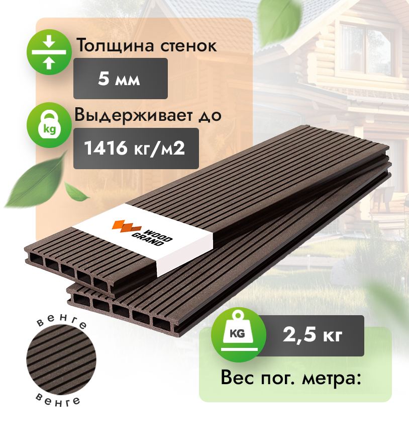 Террасная доска 150х22 мм - Венге