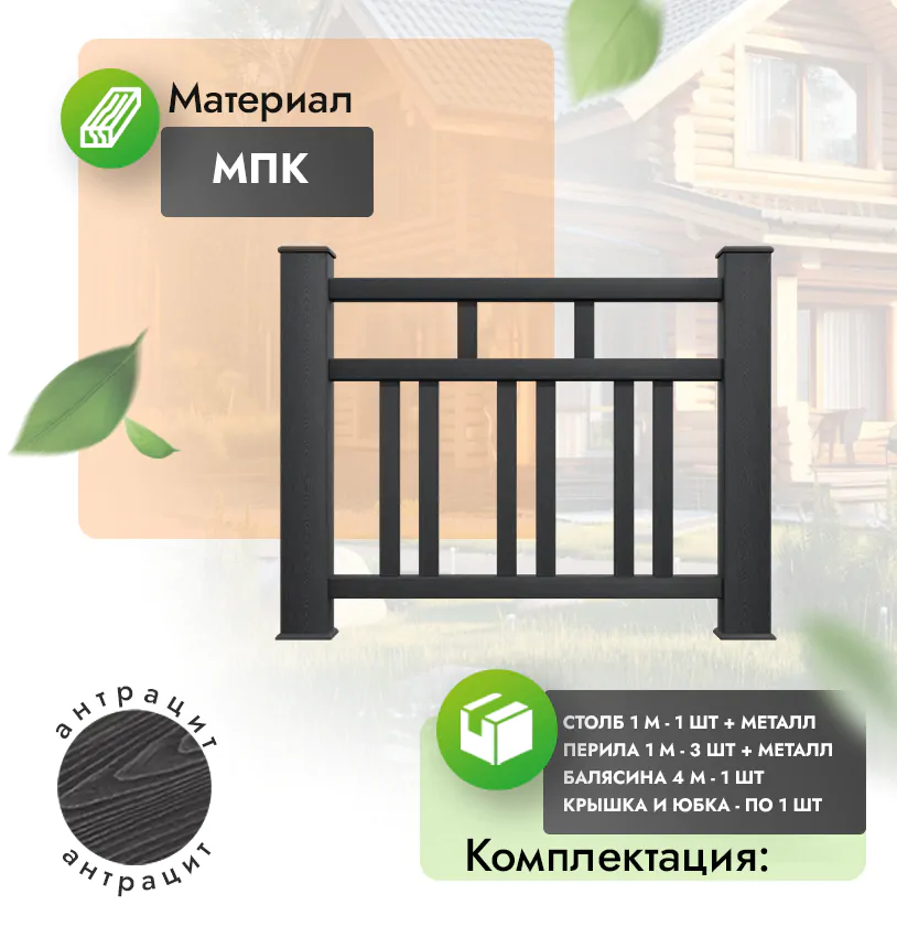 Комплект ограждения Imperiale (с металлом) - Антрацит
