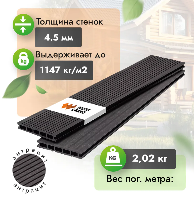 Террасная доска 140х20 мм (3 и 4 метра) - Венге
